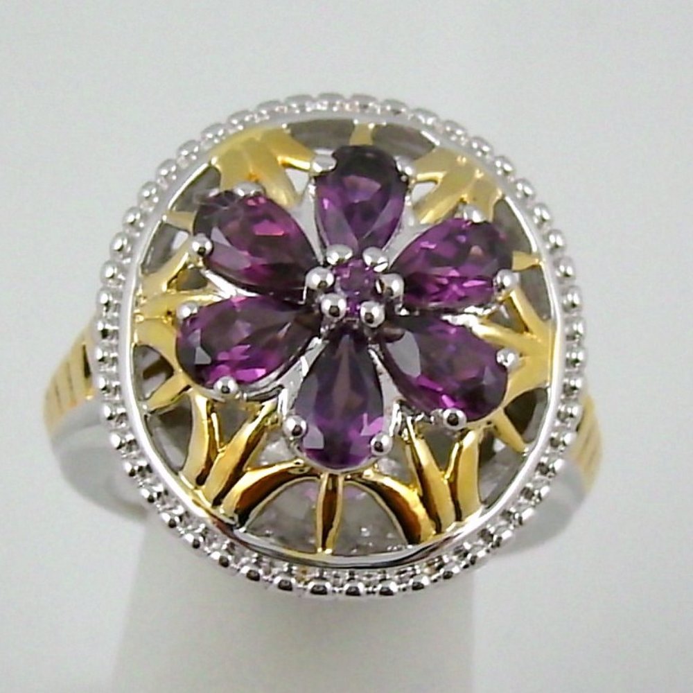 Victoria Wieck 1.32ct Rhodolite "Flower" Ring